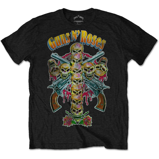 Guns N' Roses Unisex T-Shirt: Skull Cross 80s T-Shirt