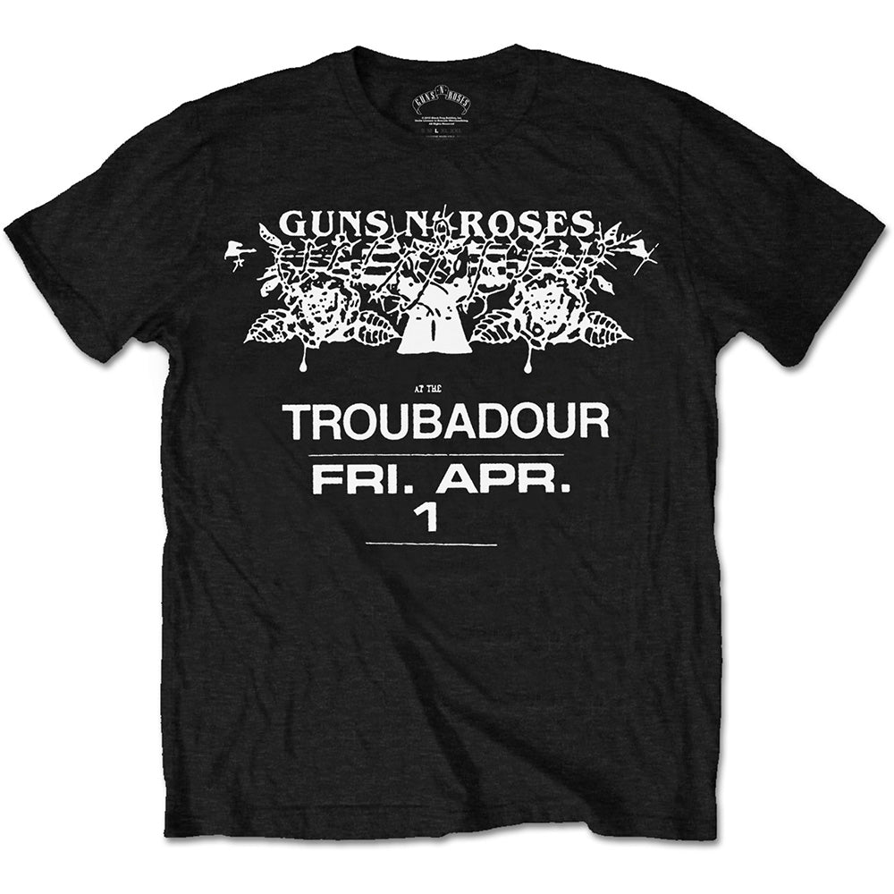 Guns N' Roses Unisex T-Shirt: Troubadour Flyer T-Shirt