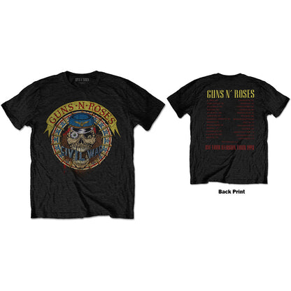 Guns N' Roses Unisex T-Shirt: Skull Circle (Back Print) T-Shirt