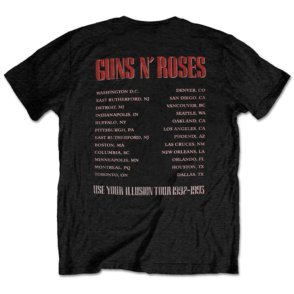 Guns N' Roses Unisex T-Shirt: Illusion Tour (Back Print) T-Shirt