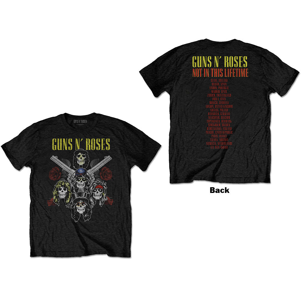 Guns N' Roses Unisex T-Shirt: Pistols & Roses (Back Print) T-Shirt