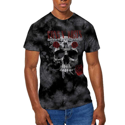 Guns N' Roses Unisex T-Shirt: Flower Skull (Wash Collection) T-Shirt