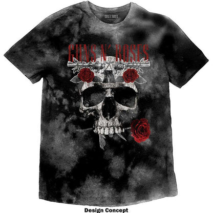 Guns N' Roses Unisex T-Shirt: Flower Skull (Wash Collection) T-Shirt