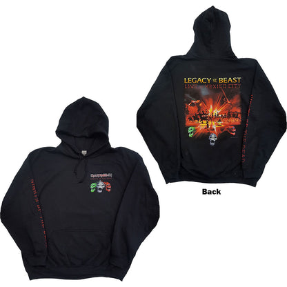 Iron Maiden Unisex Pullover Hoodie: Nights Of The Dead (Back & Sleeve Print) Trui met capuchon