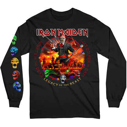 Iron Maiden Unisex Long Sleeve T-Shirt: Nights Of The Dead (Back & Sleeve Print) Long Sleeve T-Shirt
