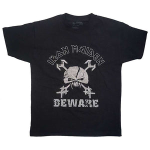 Iron Maiden Kids T-Shirt: Beware (Glitter Print) T-Shirt