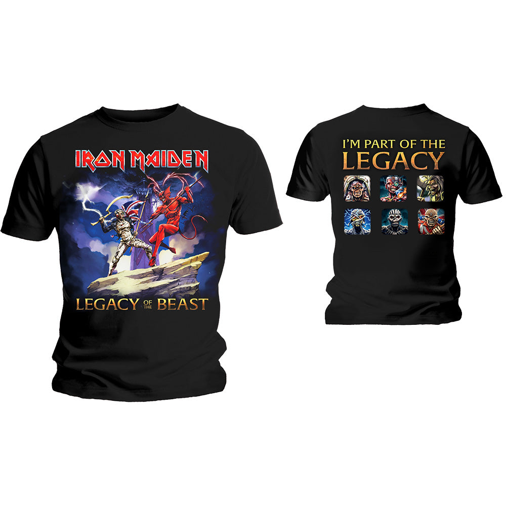 Iron Maiden Unisex T-Shirt: Legacy Beast Fight (Back Print) T-Shirt