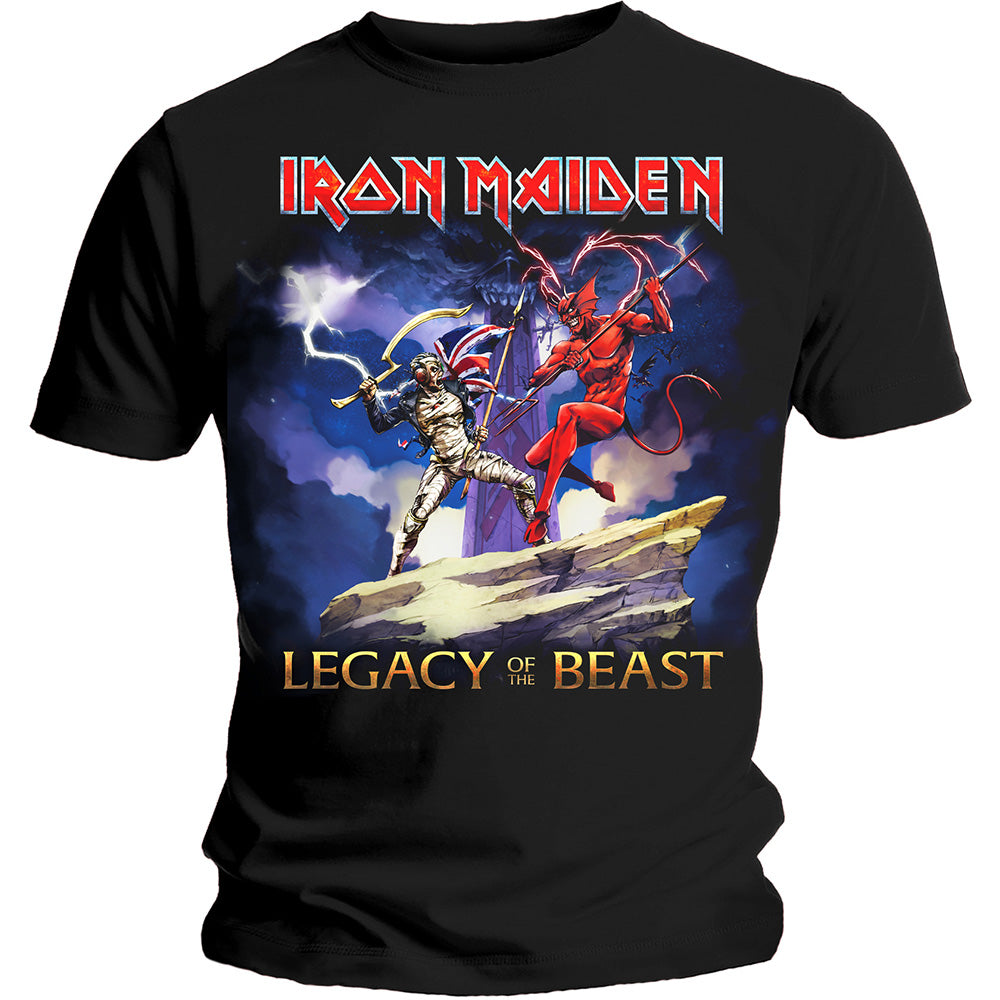 Iron Maiden Unisex T-Shirt: Legacy Beast Fight (Back Print) T-Shirt