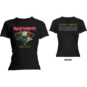 Iron Maiden Ladies T-Shirt: Legacy of the Beast Tour (Back Print) T-Shirt