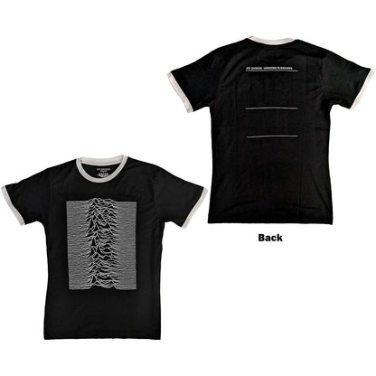Een foto van een Ringer T-Shirt van Joy Division.