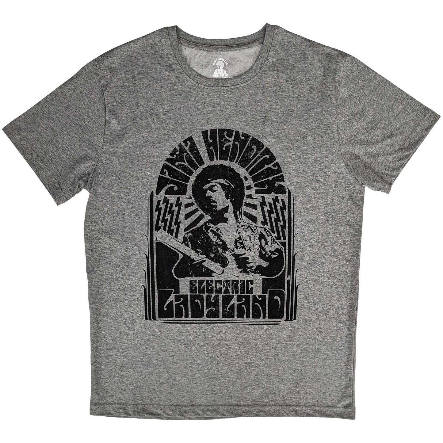 Een foto van een T-Shirt van Jimi Hendrix.