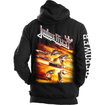 Judas Priest Unisex Zipped Hoodie: Firepower (Back Print) Ritshoodie