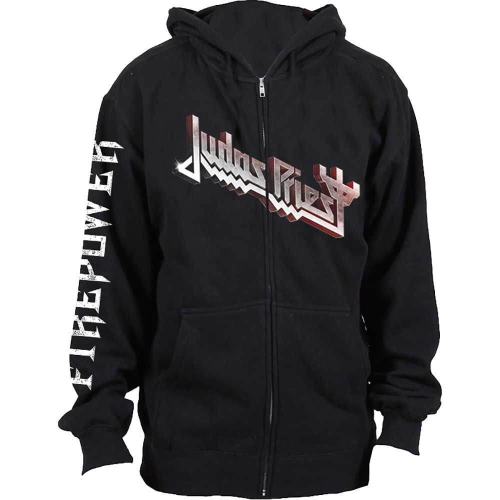 Judas Priest Unisex Zipped Hoodie: Firepower (Back Print) Ritshoodie