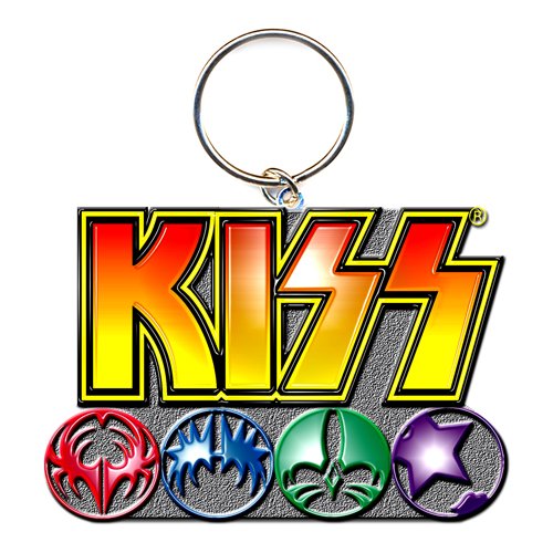 KISS Keychain: Logo & Icons (Enamel In-fill) Sleutelhanger