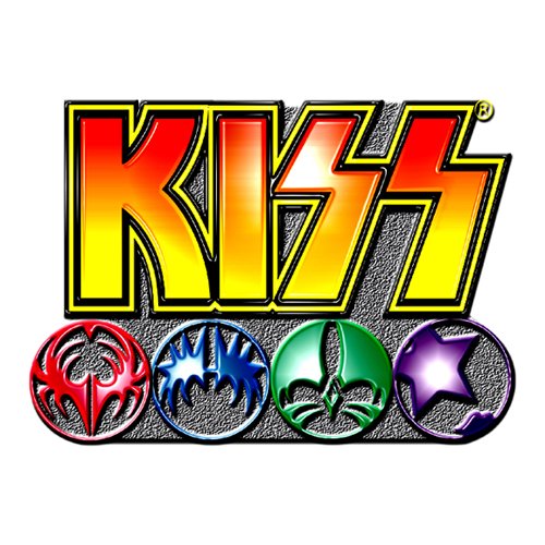 Een foto van een Pin Badge van KISS.