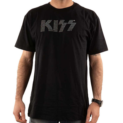 KISS Unisex Embellished T-Shirt: Logo (Diamante) Embellished T-Shirt