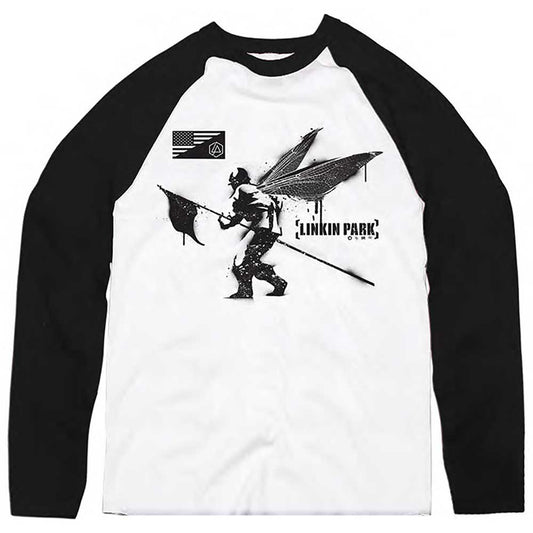 Linkin Park Unisex Raglan T-Shirt: Street Soldier Raglan T-Shirt