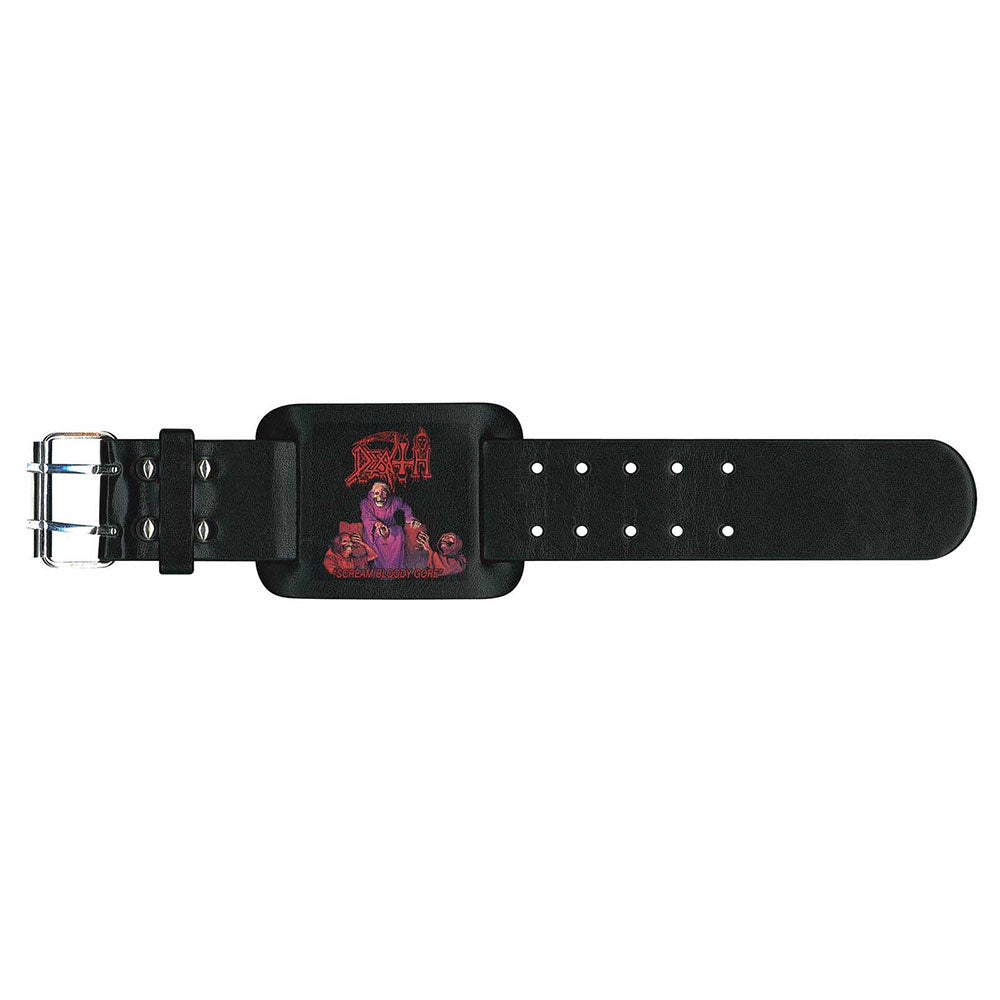 Death Leather Wrist Strap: Scream Bloody Gore Leren polsband