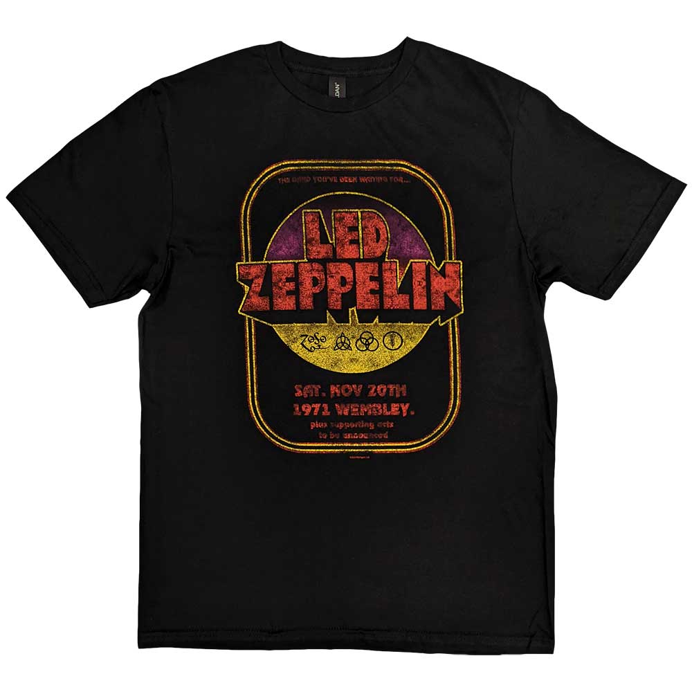 Led Zeppelin Unisex T-Shirt: 1971 Wembley T-Shirt