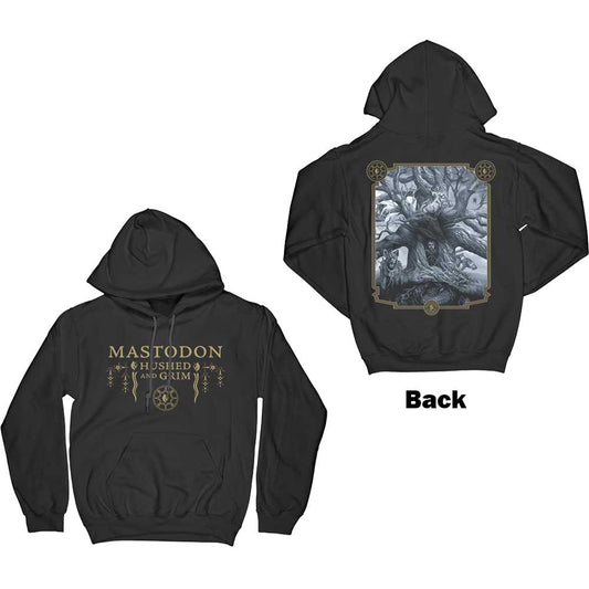 Mastodon Unisex Pullover Hoodie: Hushed & Grim Cover (Back Print) Trui met capuchon