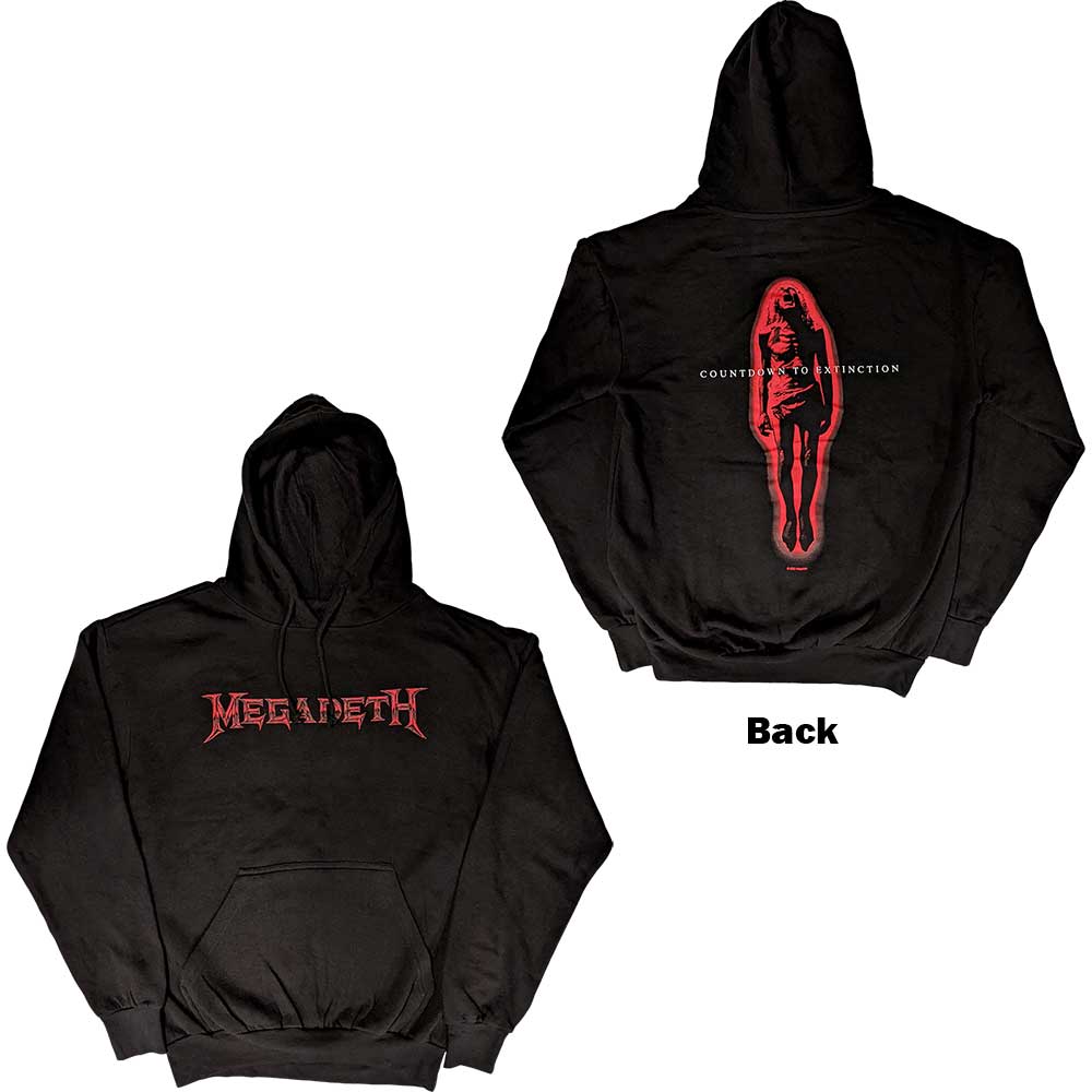 Megadeth Unisex Pullover Hoodie: Countdown To Extinction (Back Print) Trui met capuchon