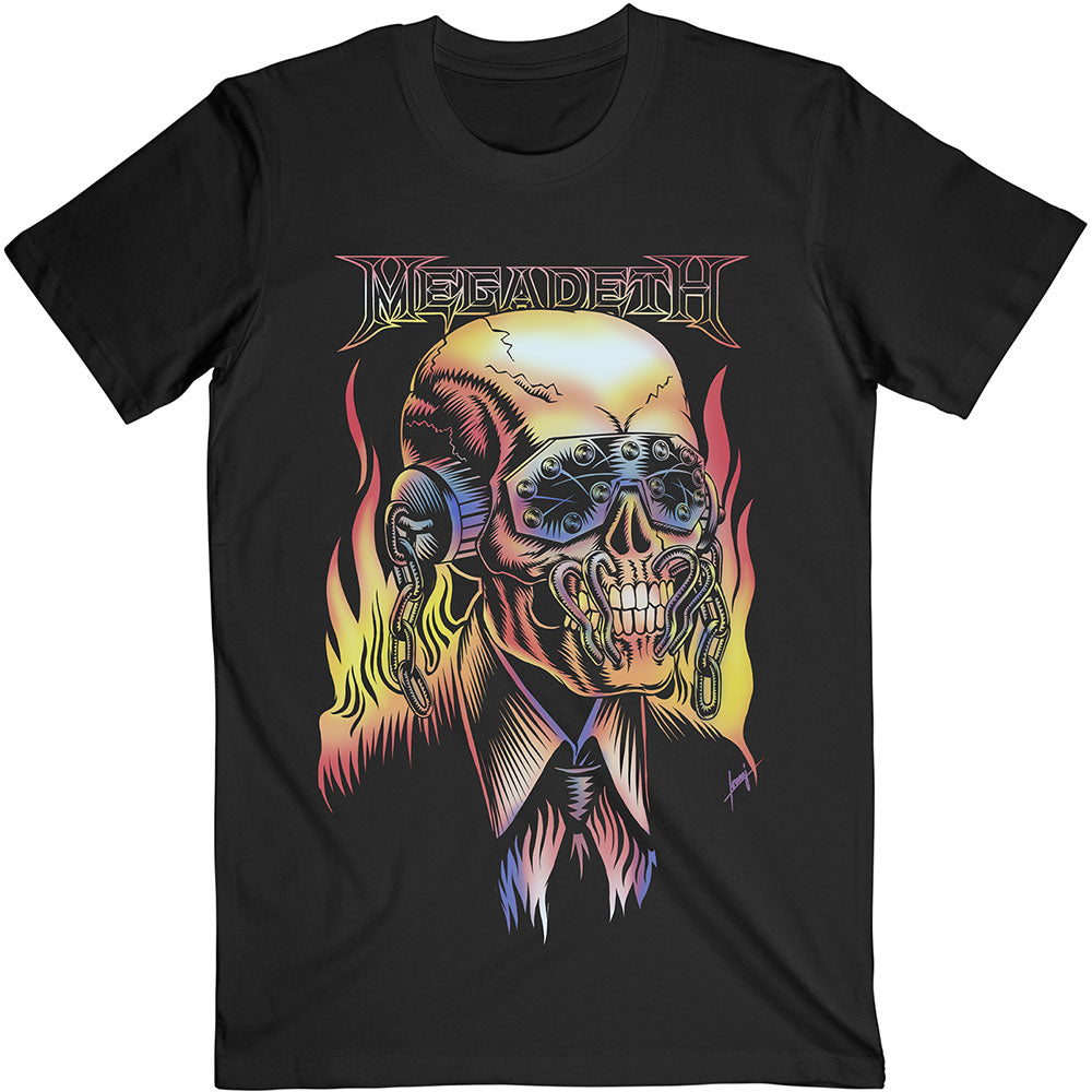 Megadeth Unisex T-Shirt: Flaming Vic T-Shirt