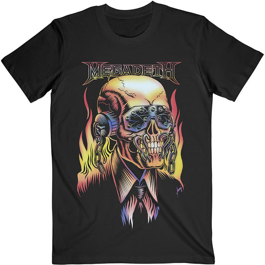 Megadeth Unisex T-Shirt: Flaming Vic T-Shirt