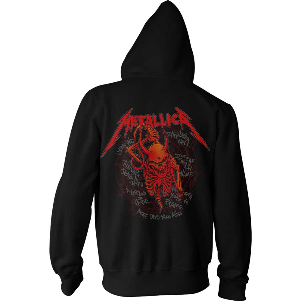 Metallica Unisex Pullover Hoodie: Skull Screaming Red (Back Print) Trui met capuchon