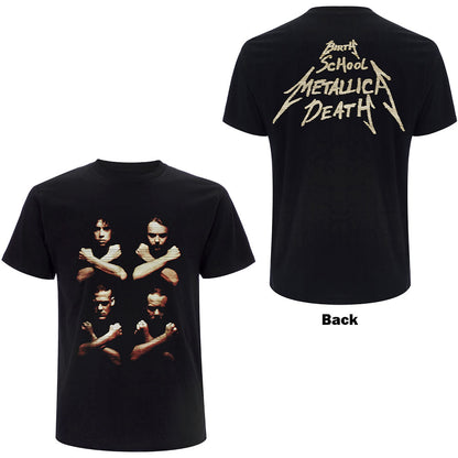 Metallica Unisex T-Shirt: Birth Death Crossed Arms (Back Print) T-Shirt