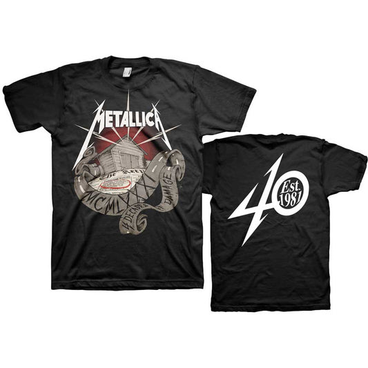 Metallica Unisex T-Shirt: 40th Anniversary Garage (Back Print) T-Shirt