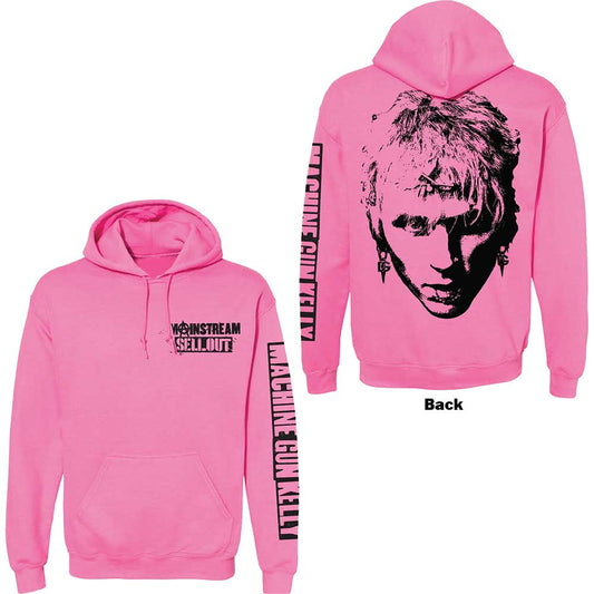 Machine Gun Kelly Unisex Pullover Hoodie: Pink Face (Back & Sleeve Print) Trui met capuchon