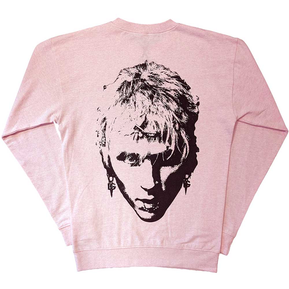 Machine Gun Kelly Unisex Sweatshirt: Pink Face (Back & Sleeve Print) Sweatshirt