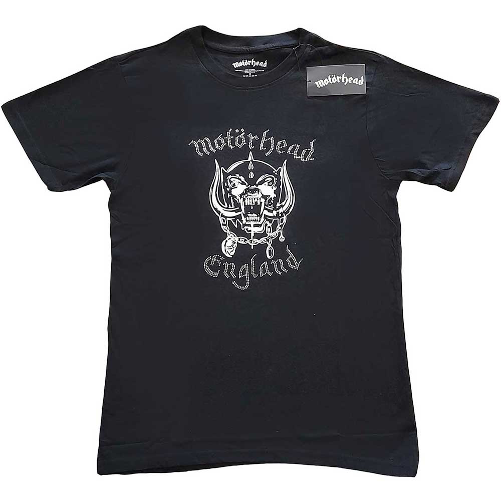 Motorhead Unisex Embellished T-Shirt: England (Diamante) Embellished T-Shirt