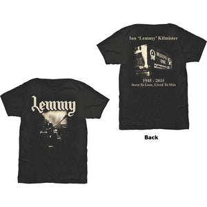 Lemmy Unisex T-Shirt: Lived to Win (Back Print) T-Shirt