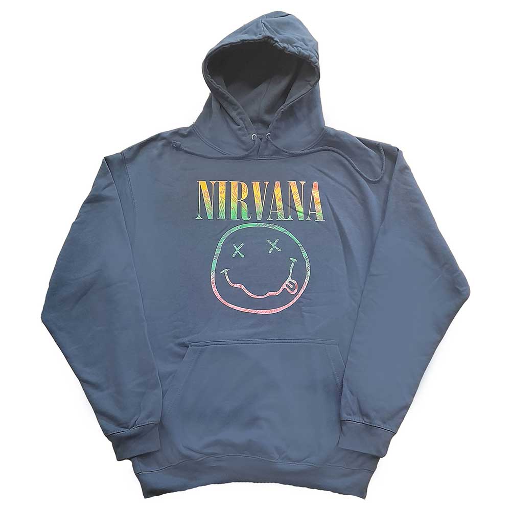 Nirvana Unisex Pullover Hoodie: Sorbet Ray Happy Face Trui met capuchon