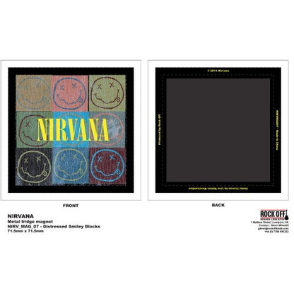 Nirvana Fridge Magnet: Happy Face Blocks Koelkastmagneet