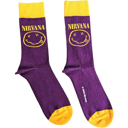 Nirvana Unisex Ankle Socks: Yellow Happy Face (UK Size 7 - 11) Enkelsokken