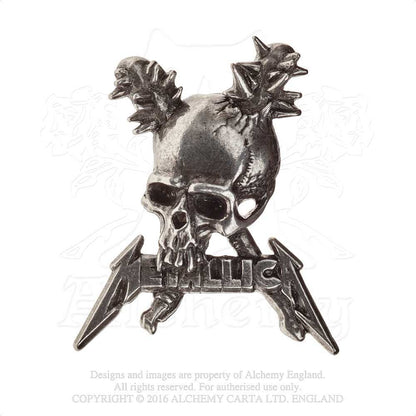 Metallica Pin Badge: Damage including skull Speld