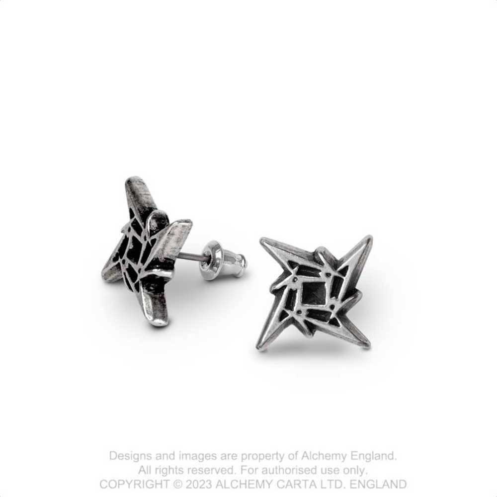 Metallica Earrings: Ninja Star Earrings