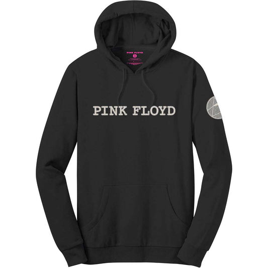 Pink Floyd Unisex Pullover Hoodie: Logo & Prism (Applique) Trui met capuchon