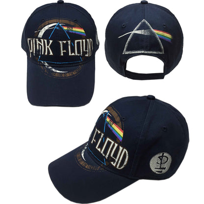 Pink Floyd Unisex Baseball Cap: Dark Side of the Moon Album Distressed (Navy Blue) Baseballpet