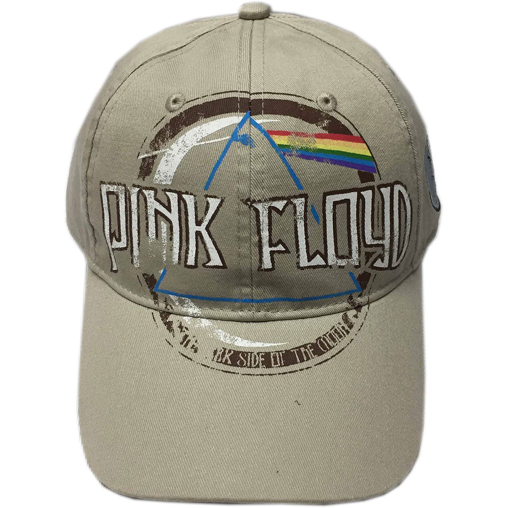 Pink Floyd Unisex Baseball Cap: Dark Side of the Moon Album Distressed (Sand) Baseballpet