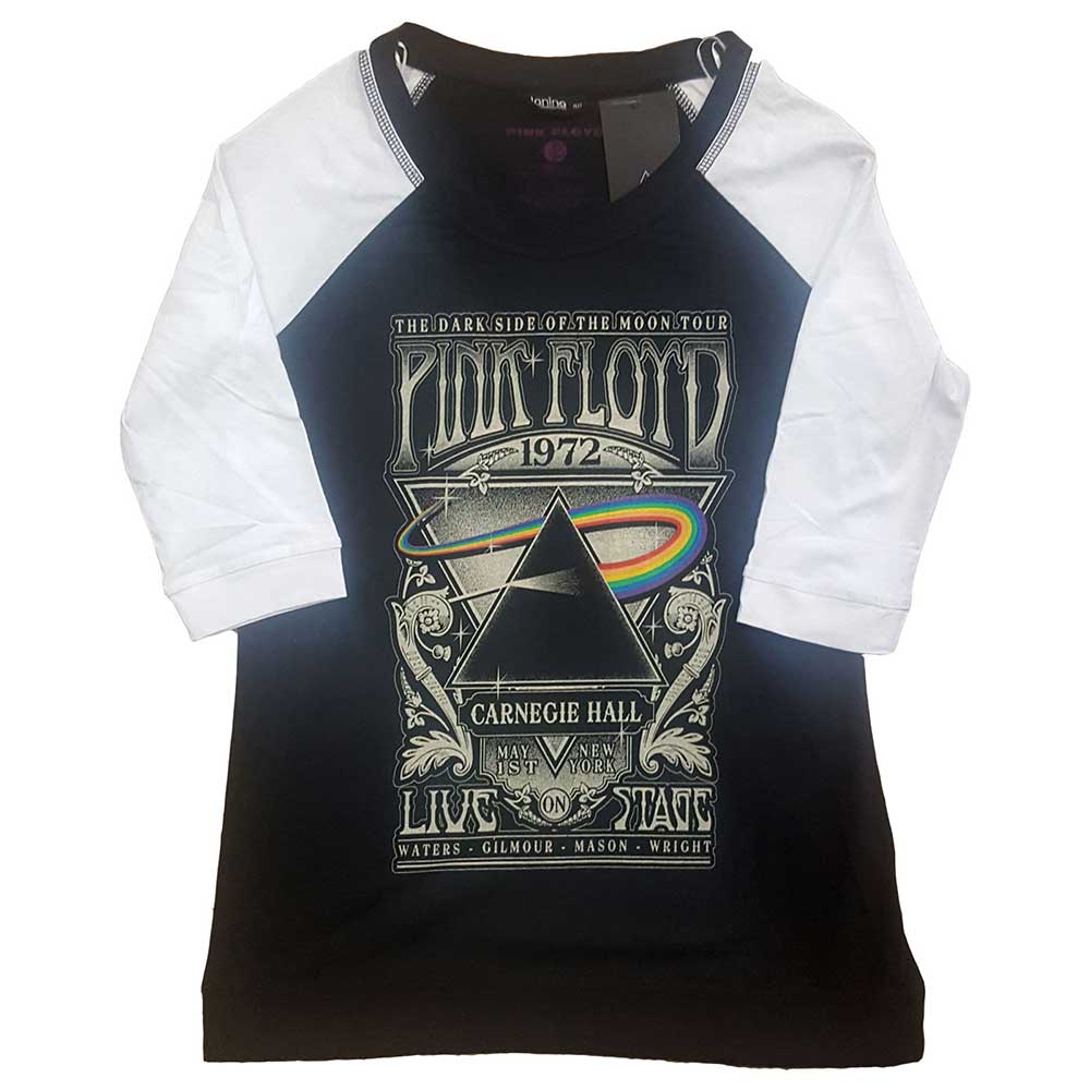 Pink Floyd Ladies Raglan T-Shirt: Carnegie Hall Poster Raglan T-Shirt