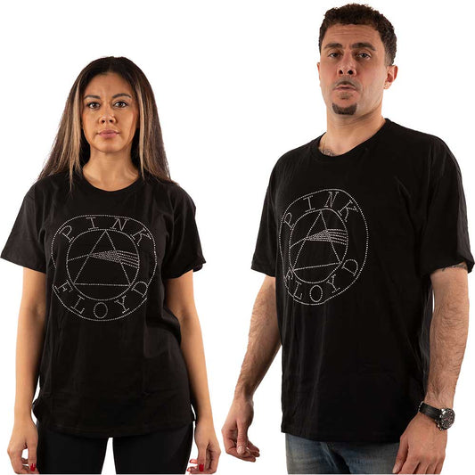 Pink Floyd Unisex Embellished T-Shirt: Circle Logo (Diamante) Embellished T-Shirt