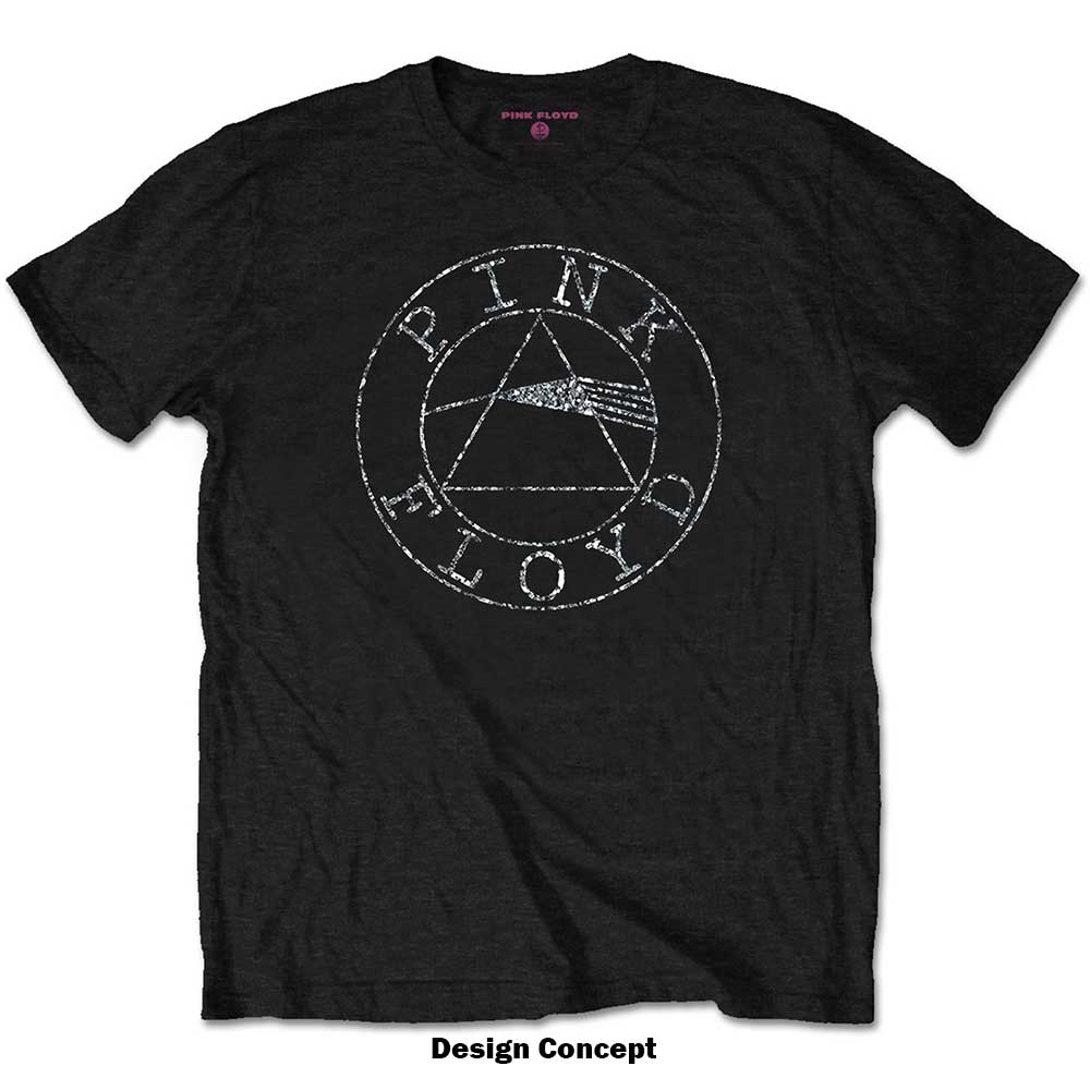 Pink Floyd Unisex Embellished T-Shirt: Circle Logo (Diamante) Embellished T-Shirt