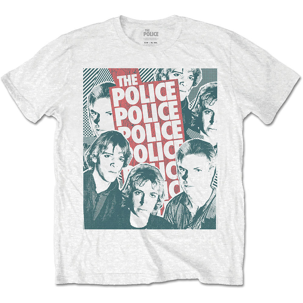 The Police Unisex T-Shirt: Half-tone Faces T-Shirt