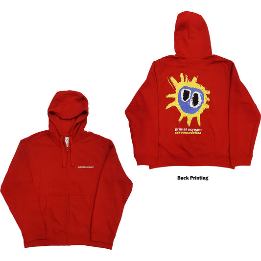 Primal Scream Unisex Zipped Hoodie: Screamadelica (Back Print) Ritshoodie