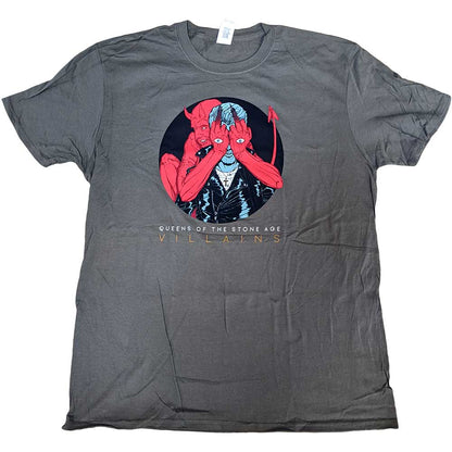 Queens Of The Stone Age Unisex T-Shirt: Villains R&L 2017 (Back Print) (Ex-Tour) T-Shirt