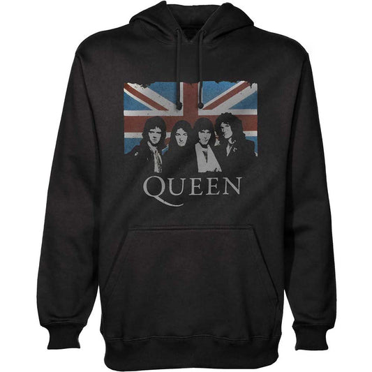 Queen Unisex Pullover Hoodie: Vintage Union Jack Trui met capuchon