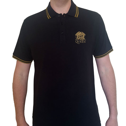 Queen Unisex Polo Shirt: Crest Logo Polo Shirt